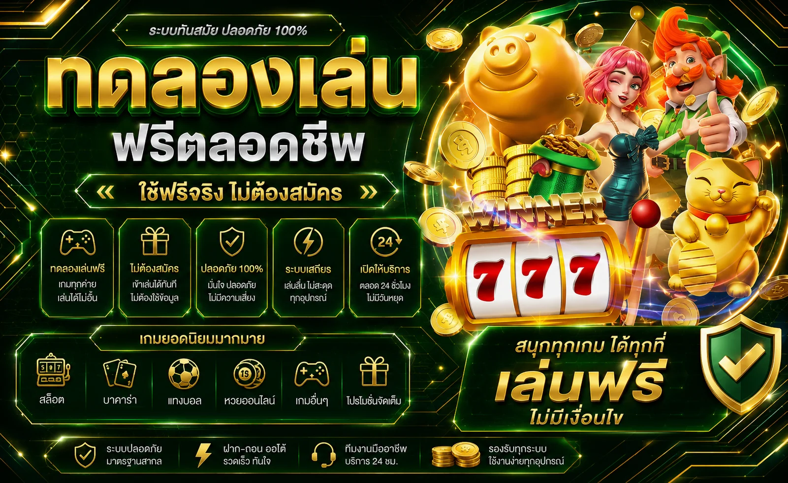 ทดลองเล่นสล็อตฟรี LINCON88 ทุกค่ายไม่ต้องสมัคร